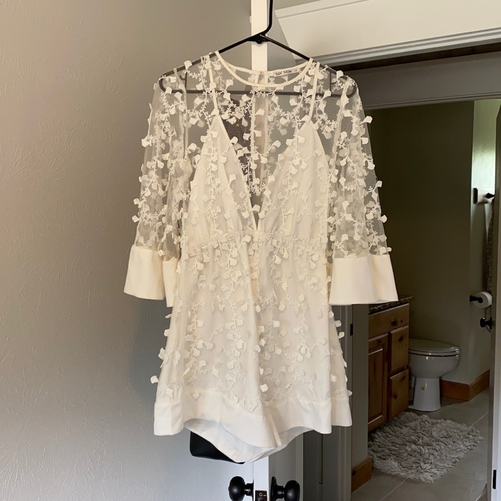white unique romper